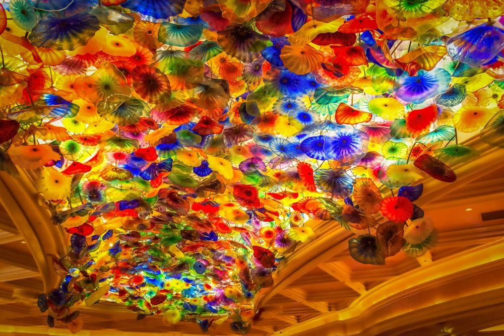 Glass Flowers Bellagio Ceiling Art Dale Chiihuly Seattle 2018